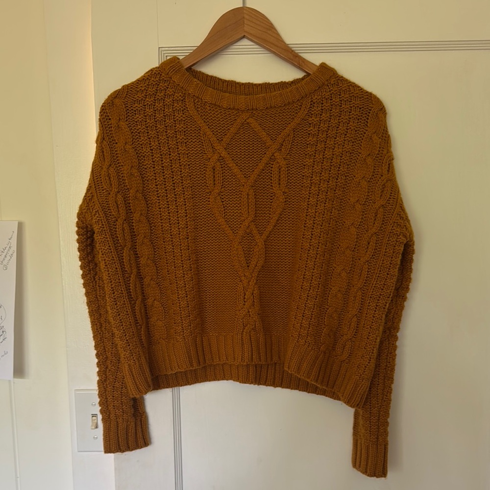 Cable Knit Mustard Sweater